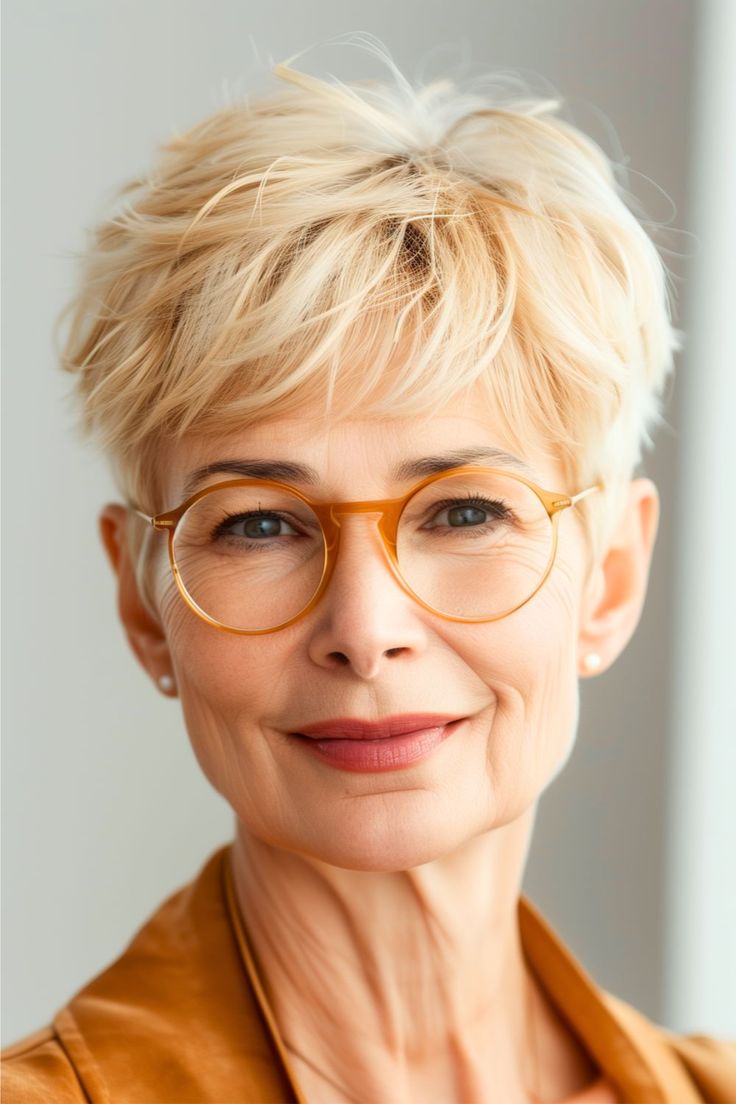 Alterslos und chic_ Bob Frisuren gestuft mit Brille für schöne Frauen ab 50